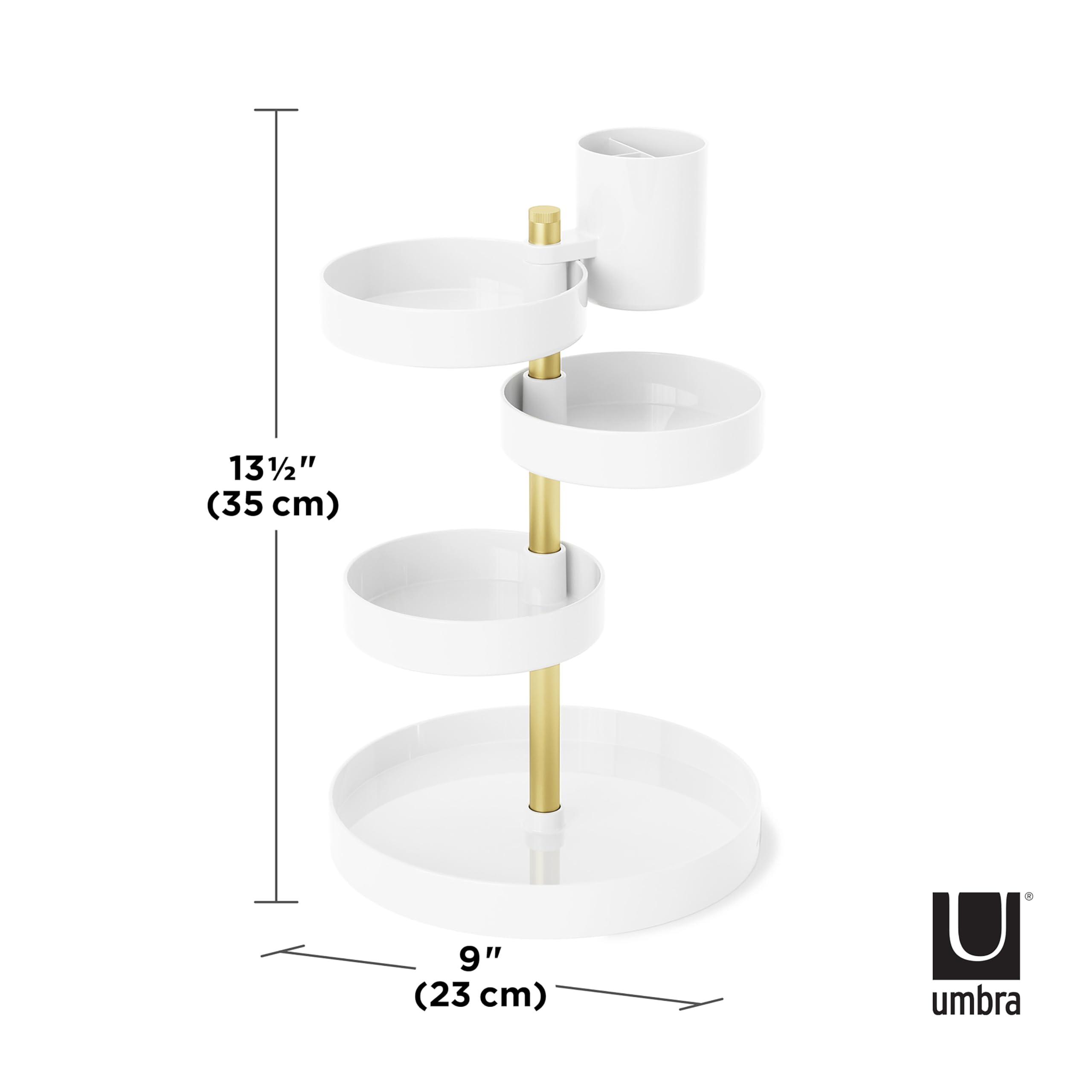 Umbra Umbra Pirouette Cosmetic Organizer, White/Brass