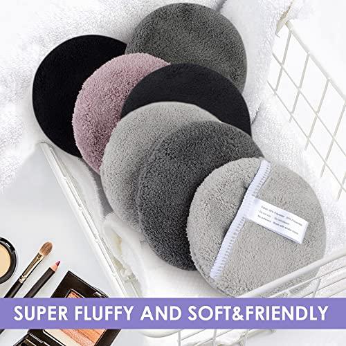 SUNLAND SUNLAND Reusable Makeup Remover Pads for Face,Eyes,Lips Microfiber Face Cleansing Gloves Washable Makeup Remover Cloth with Laundry Bag Rounds Pads