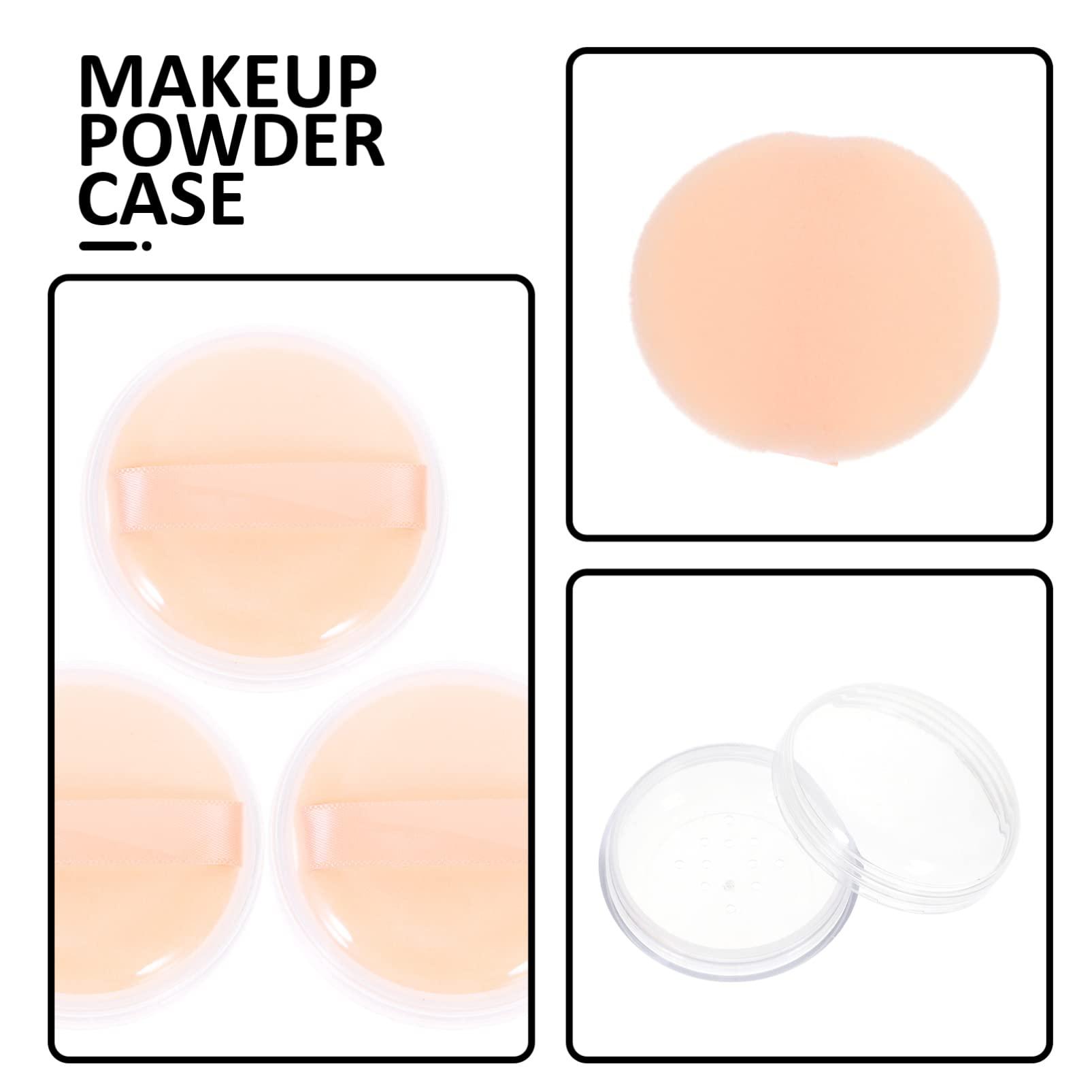 Beavorty Beavorty Kawaii Makeup Korean Makeup Korean Makeup Loose Compact Box: 3 Sets of Empty Loose Container Refillable Make-up Holder Case with Puff for Diy Makeup Setting Powder Setting Powder