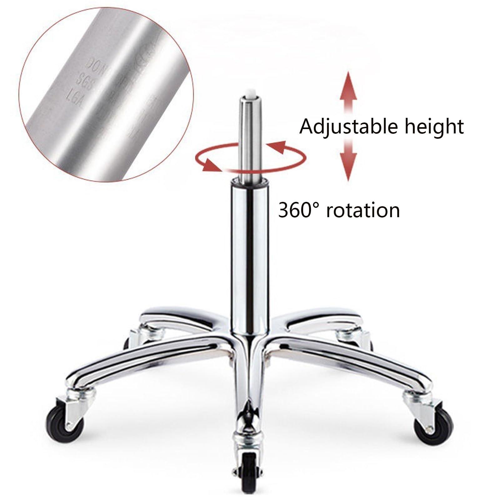 Generic Adjustable Heavy Duty Stool - Rolling Stools with Wheels - Swivel Stools Backless Chair for Beauty Hair Salon Spa Home Kitchen Office Shop Massage (Brown)