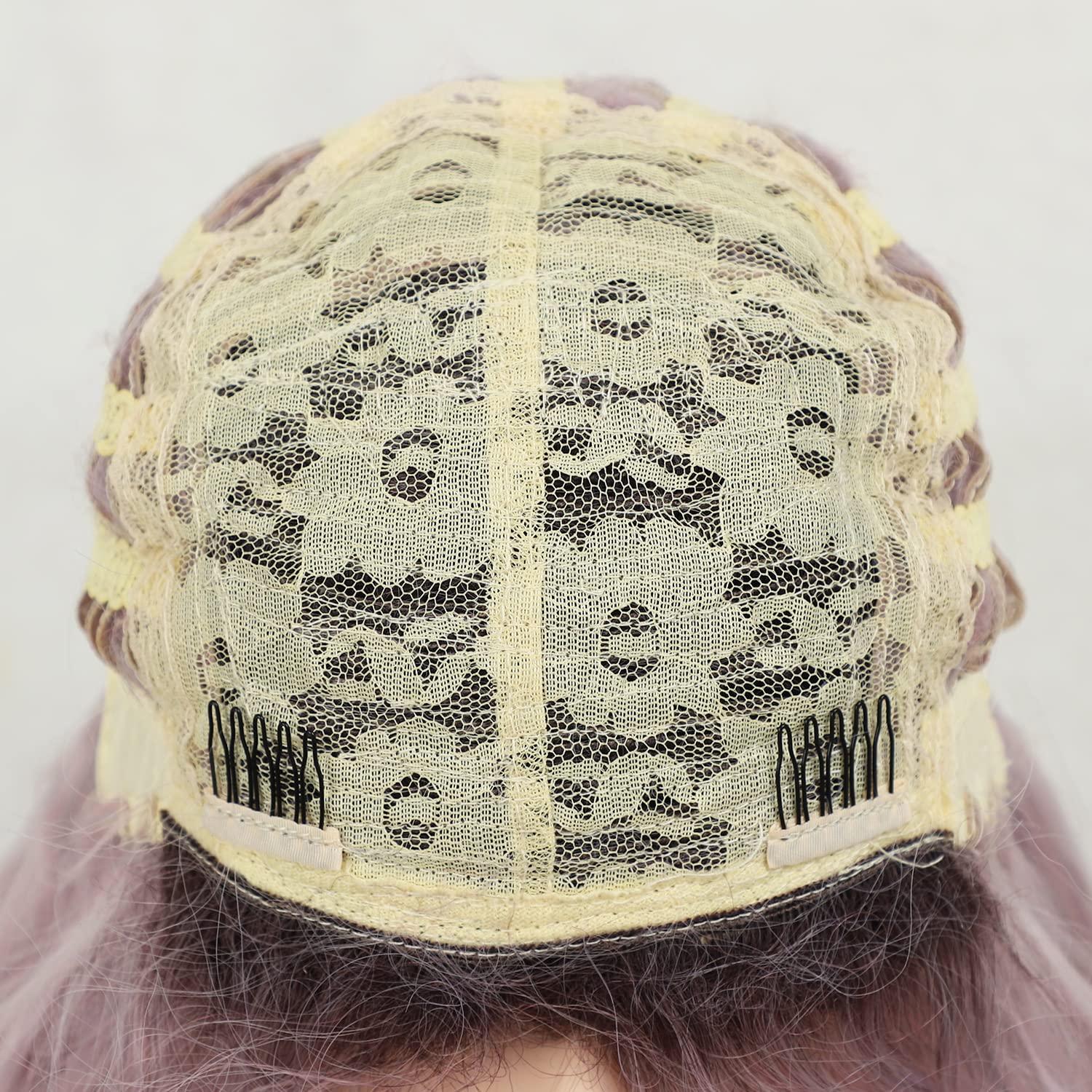 Fencca Fencca Purple Wig Long Curly Wigs for Women Ombre Purple Wavy Curly Synthetic Wig Free Part Natural Looking Wig