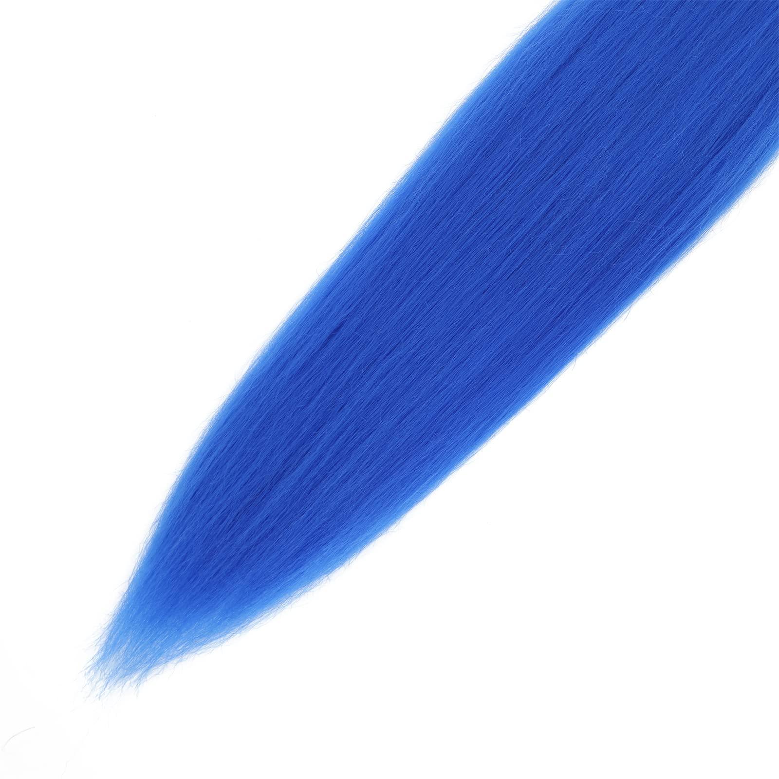 Savasana Blue Pre stretched Braiding Hair, 26 Inches Box Braids Hair Extensions, 6 Packs Yaki Texture Braiding Hair Pre stretched