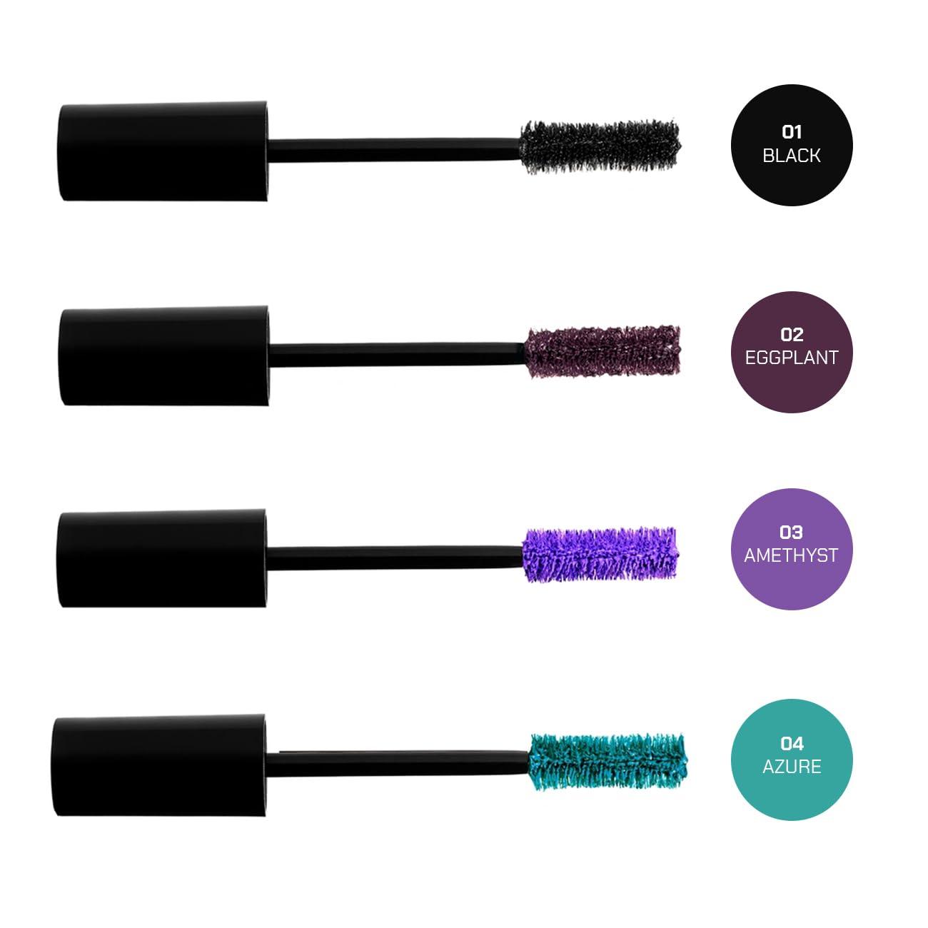 RADIANT PROFESSIONAL MAKE UP / HELLENICA Radiant Professional Lengthening Mascara Fiber Lash Mascara For Extreme Length & Volume Natural Wax Formula, Cruelty-Free Mascara Smudge-Proof Silicone Brush - (0.43 oz) (03 AMETHYST)