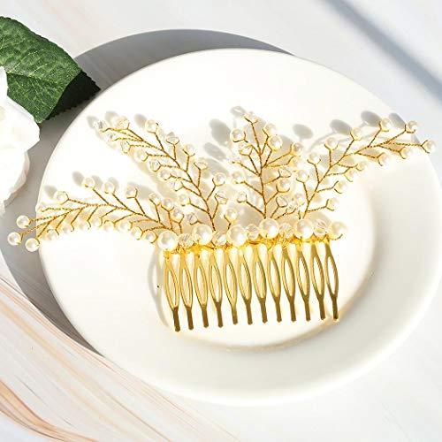 Barode Barode Bridal Headpiece Crystal Hair Comb Pearl Wedding Hair Accessories for Women and Girls