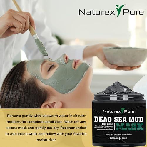 Naturex Pure Naturex Pure Dead Sea Mud Mask – Luxurious Mud Masks for Women and Men – Advanced All-Natural Dead Sea Mud Mask for Blackheads, Whiteheads, Hyperpigmentation, Acne – 8.8fl oz