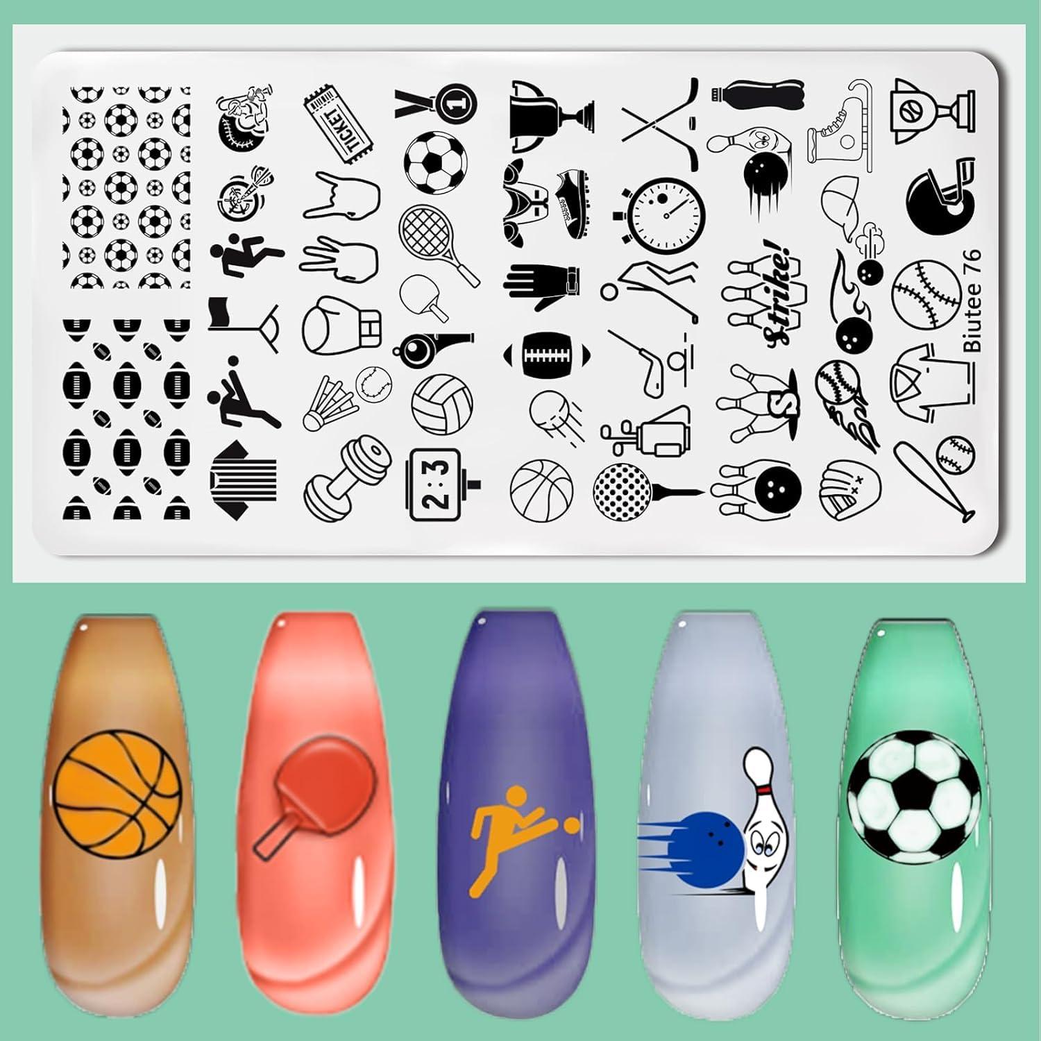 Biutee Biutee Nail Art Stamping Plate Set Nail Stamping Kit with Silicone Nail Stamper Flower Leaves Animal Lace Star Rose Holiday Design Nail Stamp Plate Valentine Nail Stamp Template