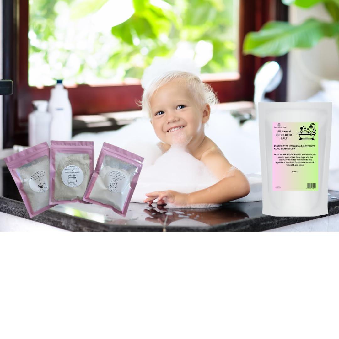 True Reflectionz Natural Bath Detox Heavy Metal Detox Bath Helps with congnitive Delays in Kids No Measuring Required Remove Heavy Metal from Body Remove toxins Epsom Salt, Healing Clay Aluminum Free Baking soda 4lb