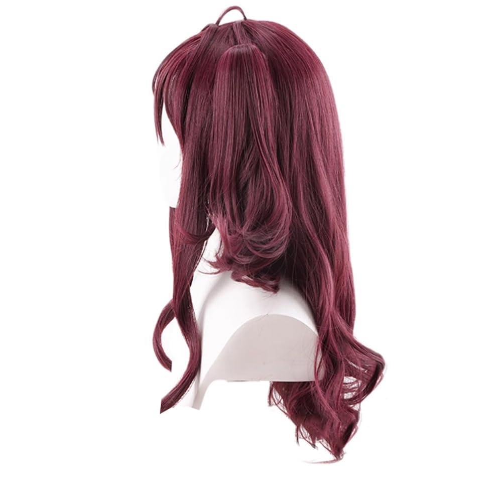 TTYAO REII TTYAO REII Ichinose Shiki Wig Burgundy Double Pigtails Long Curly Hair Wig with Bangs Anime Cosplay Synthetic Fiber Wig