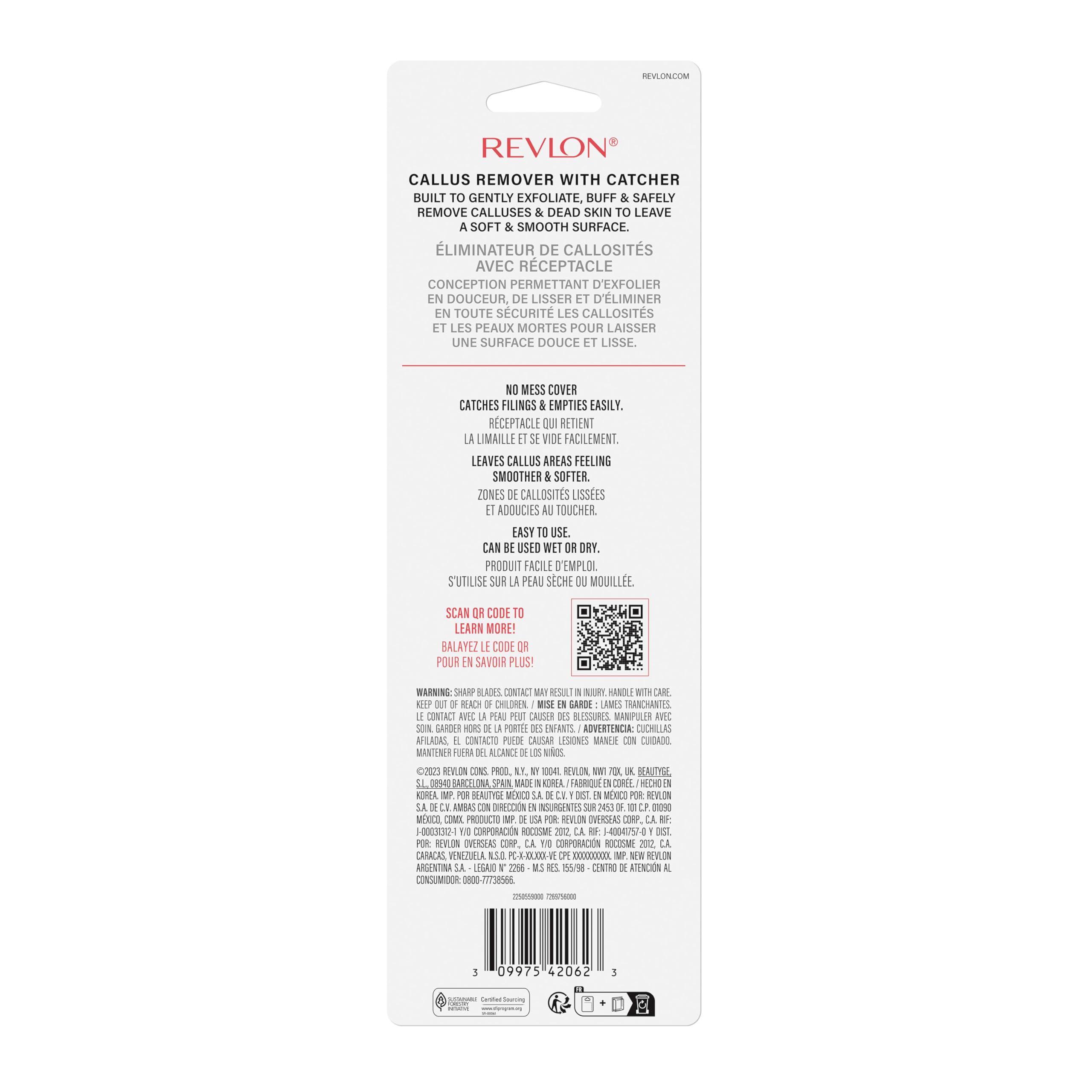 REVLON Revlon Callus Remover, Foot File for Wet or Dry Skin, Pedicure Tools,Gently Removed Callus and Dead Skin, Easy to Use (Pack of 1)