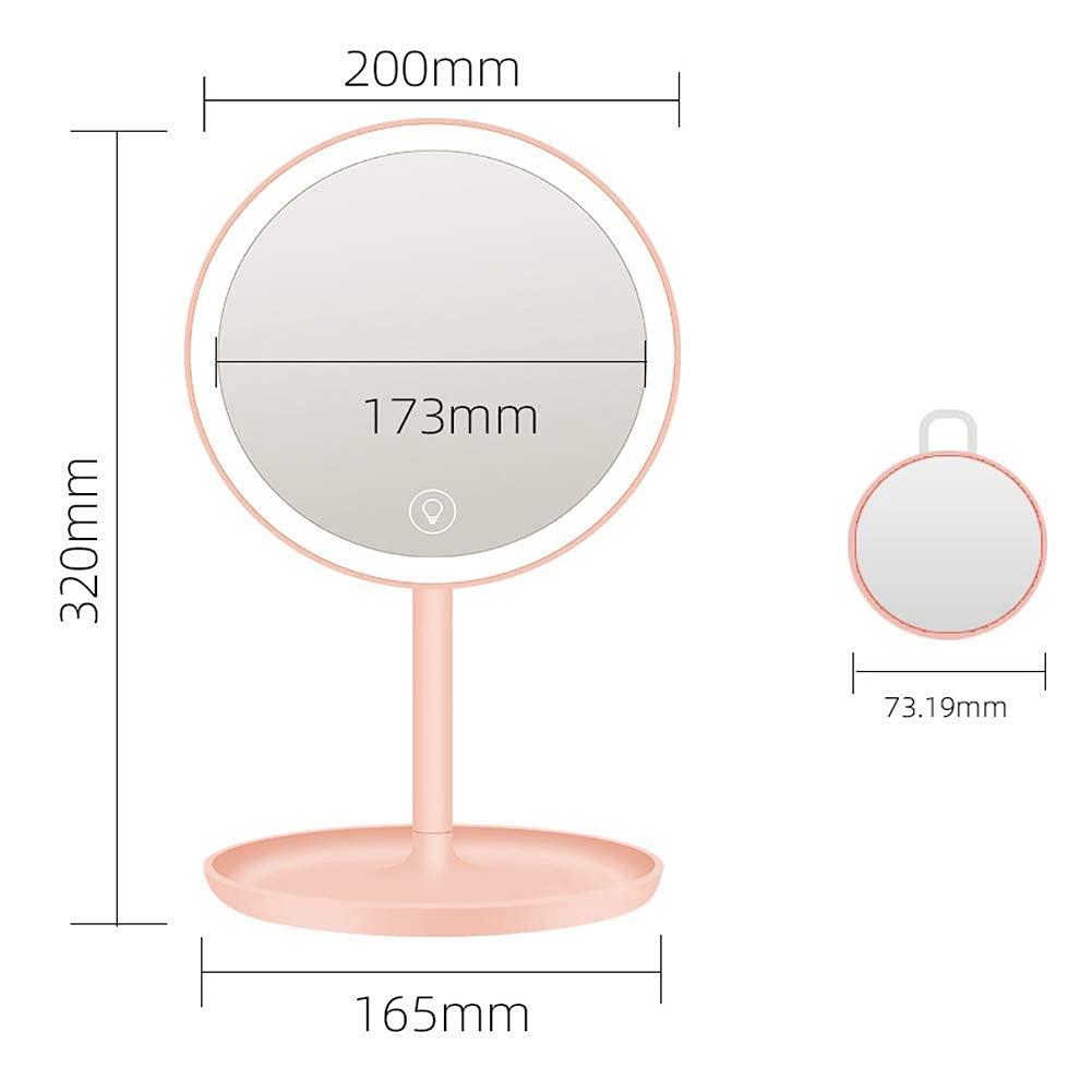 DJFHDIHRFHBVCASIJ Tabletop Shaving Mirrors with A 5X Magnify Glass, Dimmable Vanity Mirrors for Bathrooms, Hotels, Spas and Beauty Salons