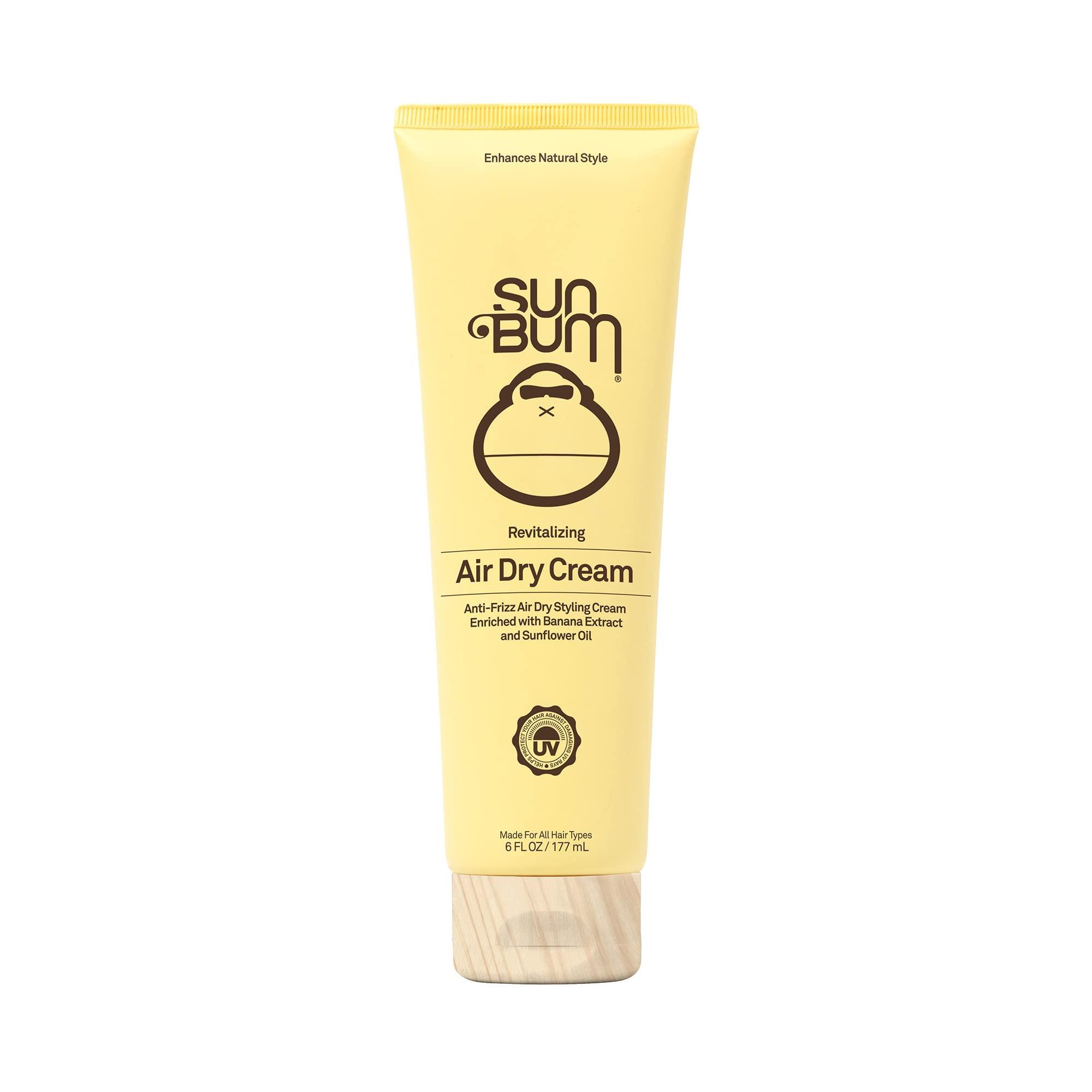 Sun Bum Sun Bum Revitalizing Protect & Repair Hair Oil with UV Protection, Jojoba Oil, 1.5 Fl Oz and Revitalizing Anti-Frizz Air Dry Styling Cream, 6 oz