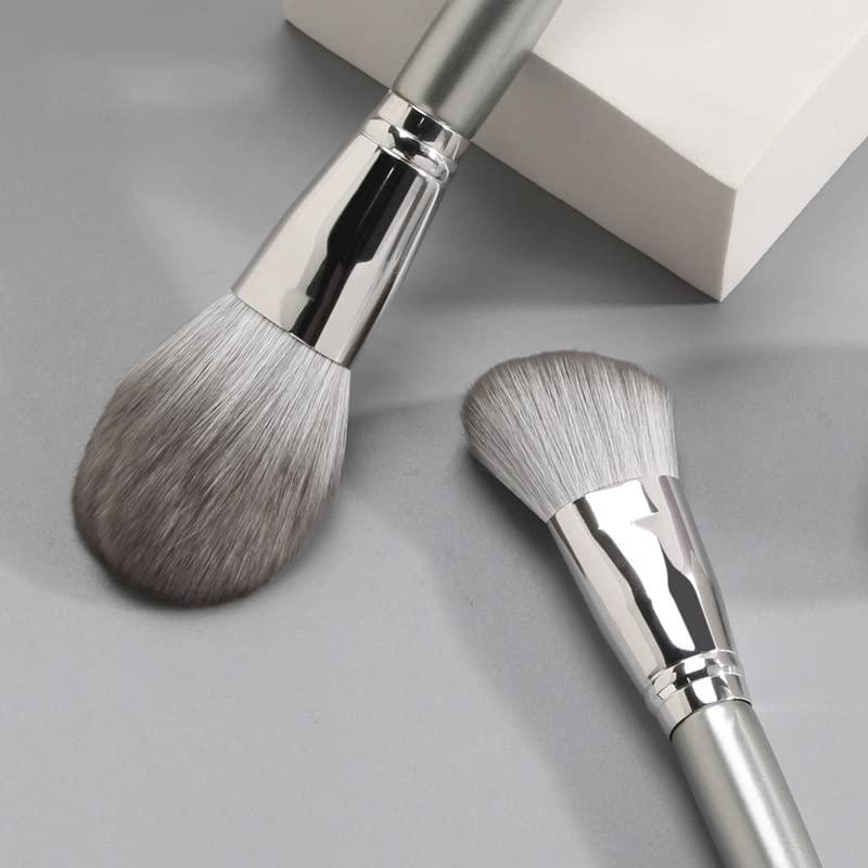 IBDRYKK IBDRYKK 12pcs Silver Makeup Brushes Set Cosmetic Powder Foundation Blusher Eyeshadow Lip Brush Professional Beauty Make Up Tools