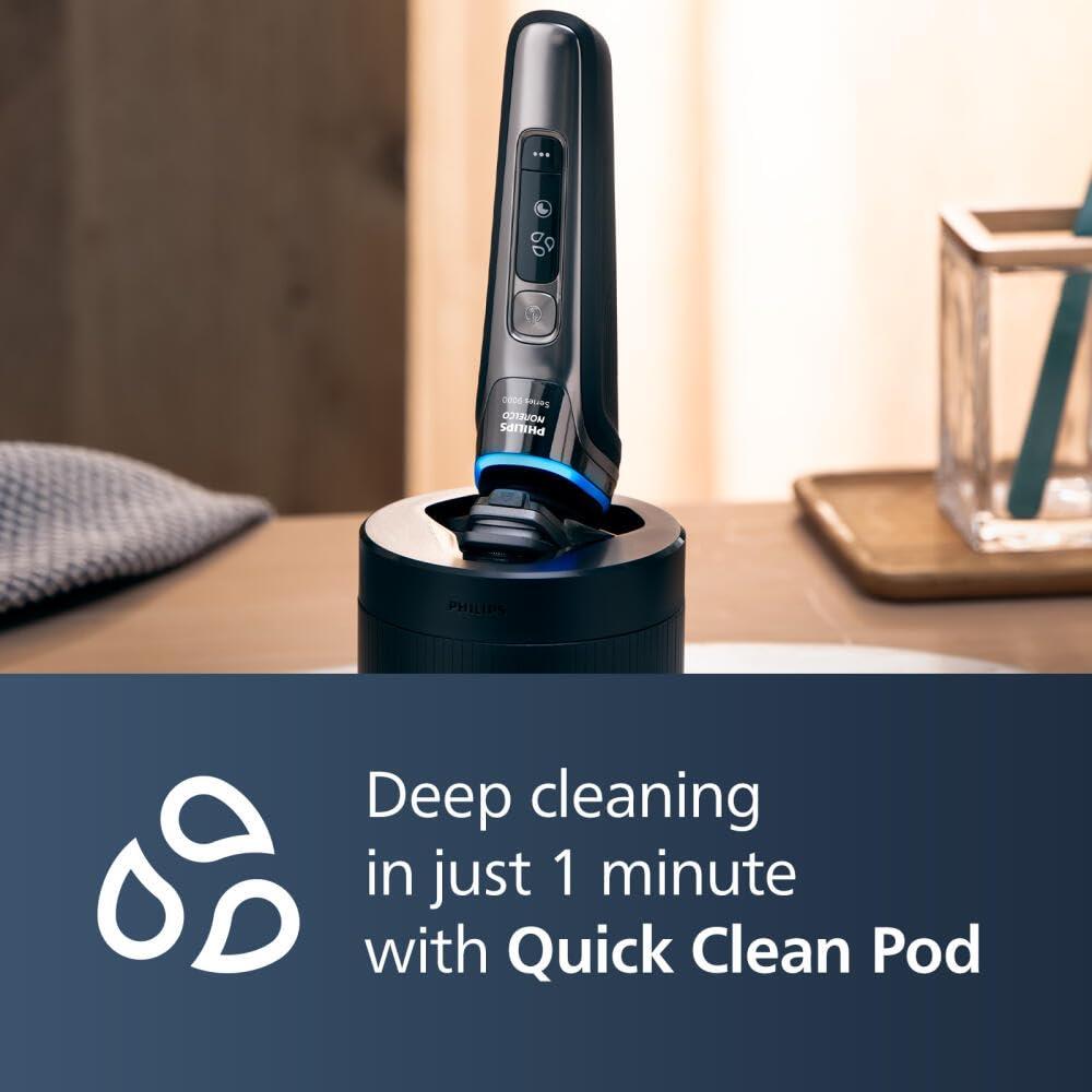 Philips Norelco Philips Norelco Shaver Series 9000, Wet and Dry Electric Shaver, with Lift & Cut Shaving System and SenseIQ Technology, Pop-up Trimmer, Cleaning Pod, Charging Stand and Travel Case, Model S9987/85
