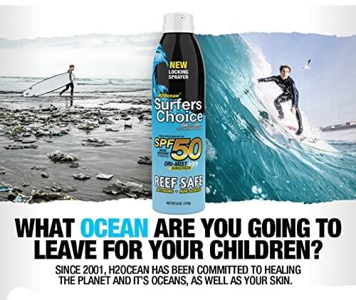 H2Ocean 2-Pack H2Ocean Surfers Choice Tattoo Sunscreen SPF 50 UVA/UVB Sunscreen with Tattoo Protek Quick Dry Reef Safe Water Resistant