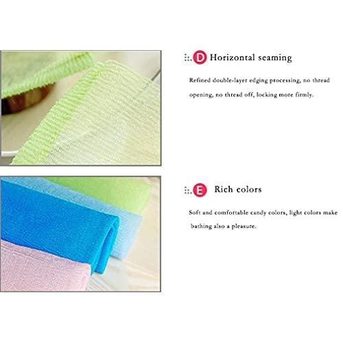 YAYA2021-SHOP Exfoliating Washcloths 3Pcs Exfoliating Shower Towel Body Scrubber Shower Towels Nylon Bath Towel Shower Washcloth for Effective Exfoliation, Rinses Clean, Lightweight Exfoliating Towel for Body