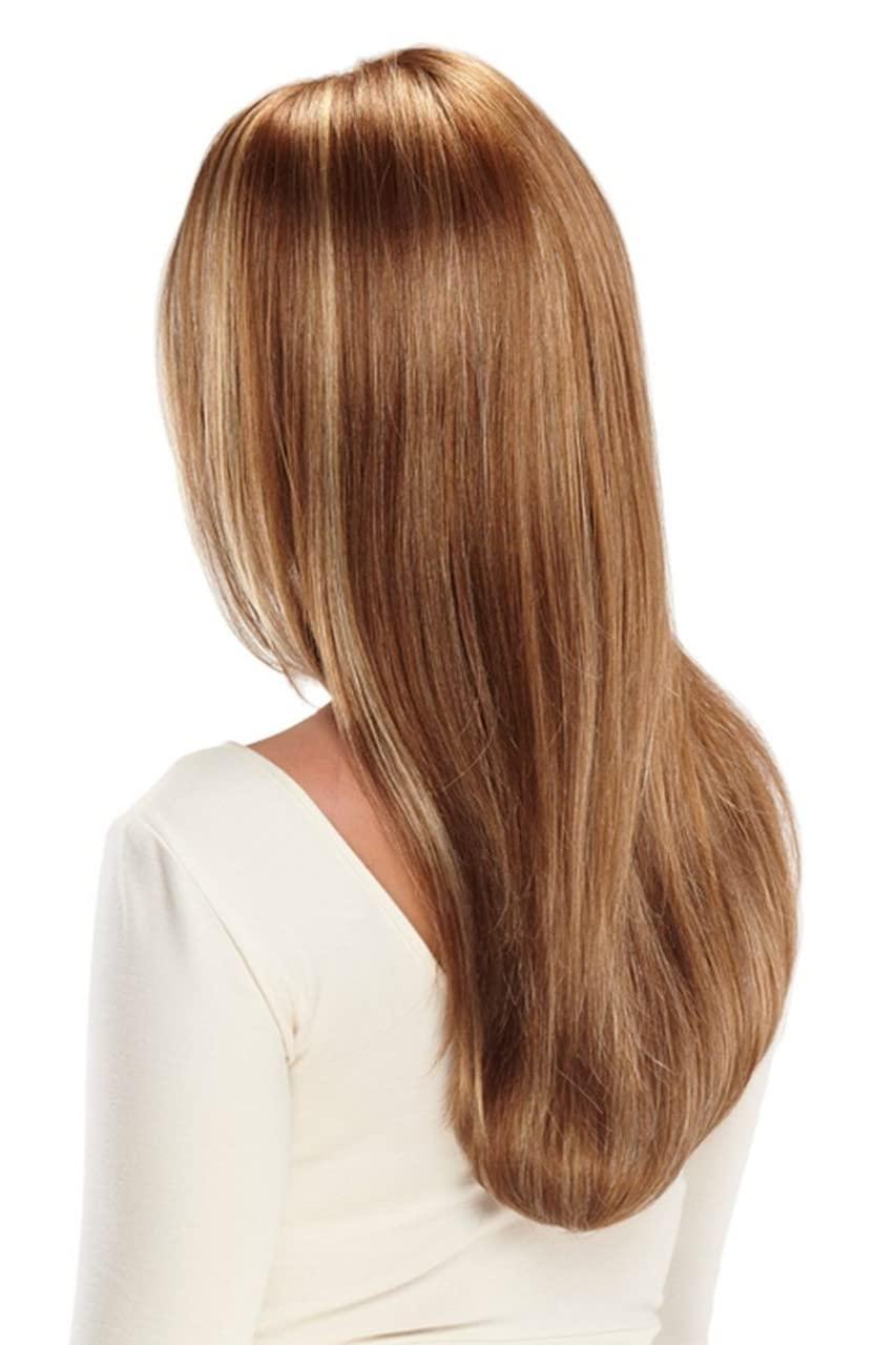 Jon Renau Zara Large Cap Color 27T613S8 Shaded Sun - Jon Renau Wigs 17\" Long Layered Smart Lace Front Monofilament Synthetic Soft Feathered Ends Women\'s Open Weft Bundle MaxWigs Hairloss Booklet