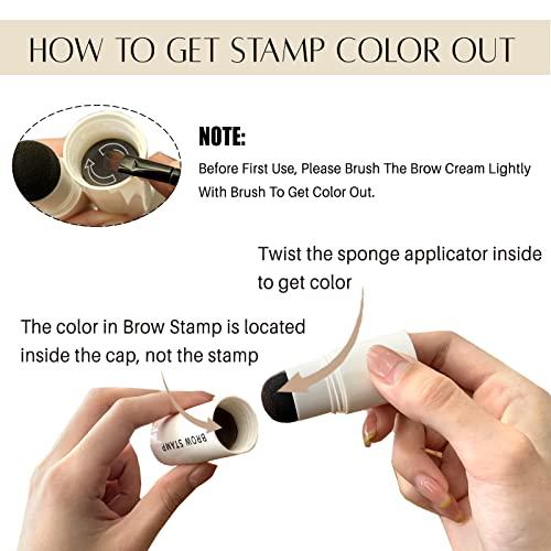 HSKIE Eyebrow Stamp Stencil Kit Brow Stamp And Shaping Kit One Step Brow Stamp Kit Waterproof Eyebrow Stamp On Eyebrows (Bruette)
