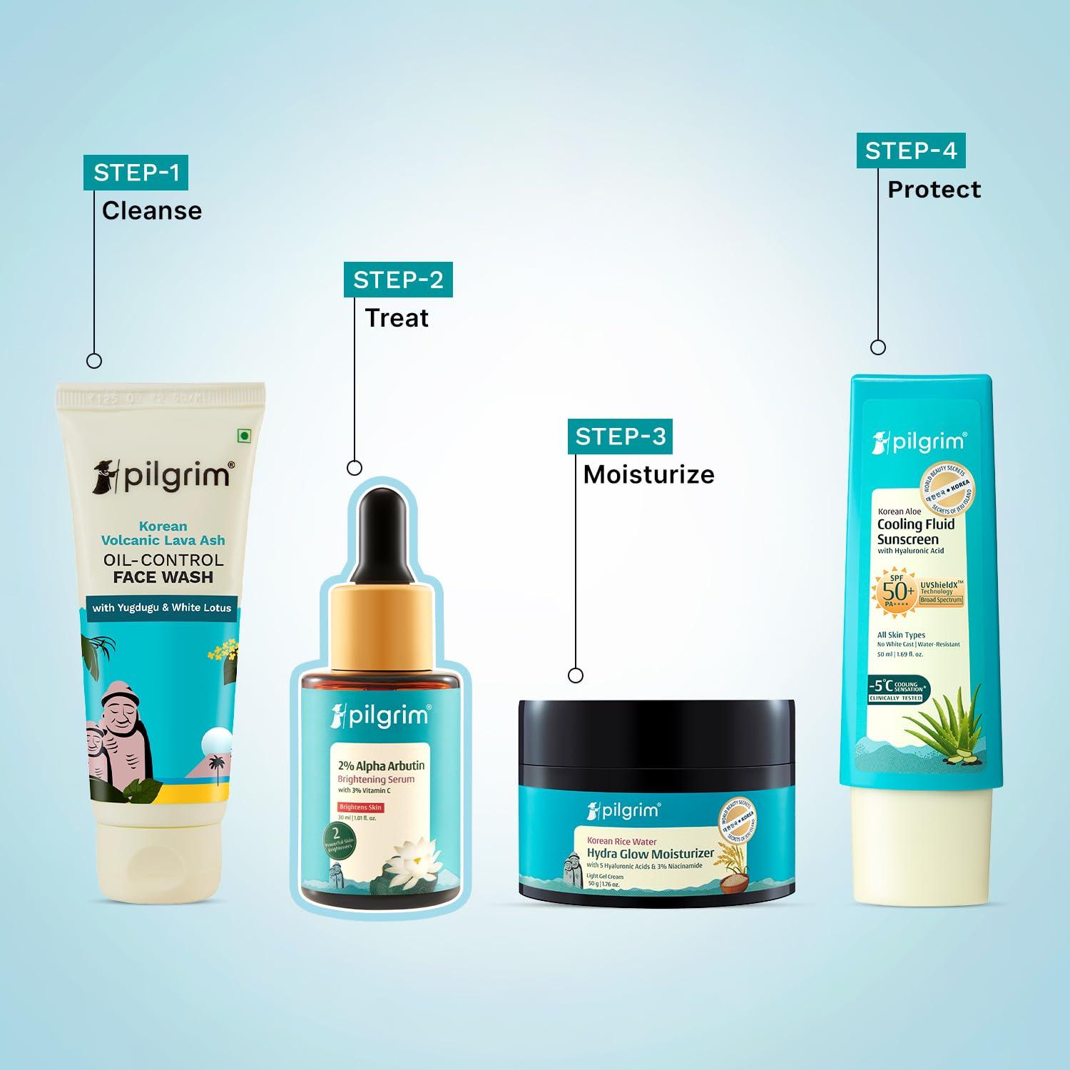 Pilgrim Pilgrim Korean Vitamin C Face Serum | with 2% Alpha Arbutin & Blueberry | Anti Aging Facial Serum | Reduce Dark Spots | Improves Skin Tone & Texture | 1.01 Fl Oz/30ml