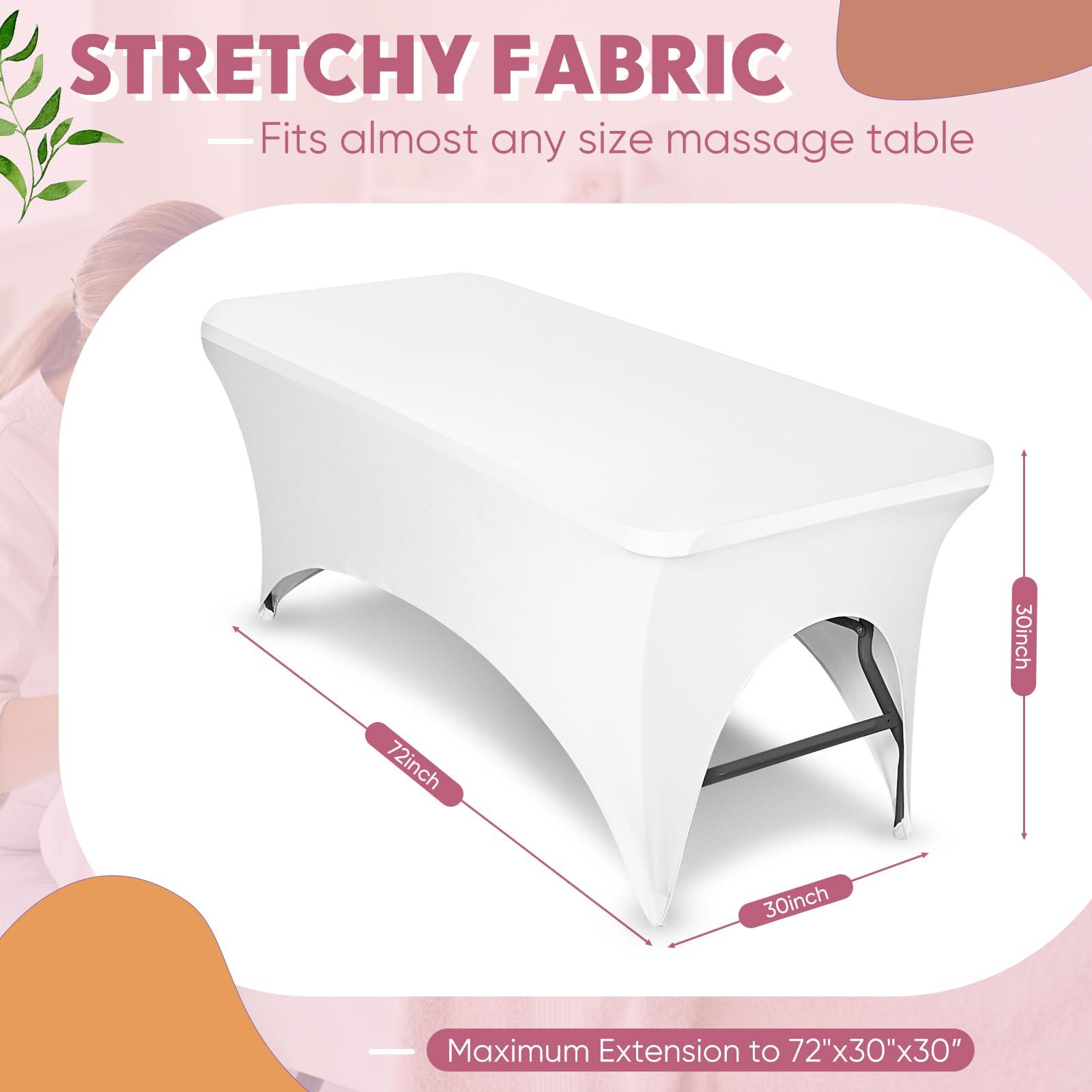 Lounsweer 2 Pieces Lash Bed Cover Reusable and Washable, Fitted Massage Table Cover, Lash Extension Bed Mattress Topper Spa Salon or Massage Bed (White)