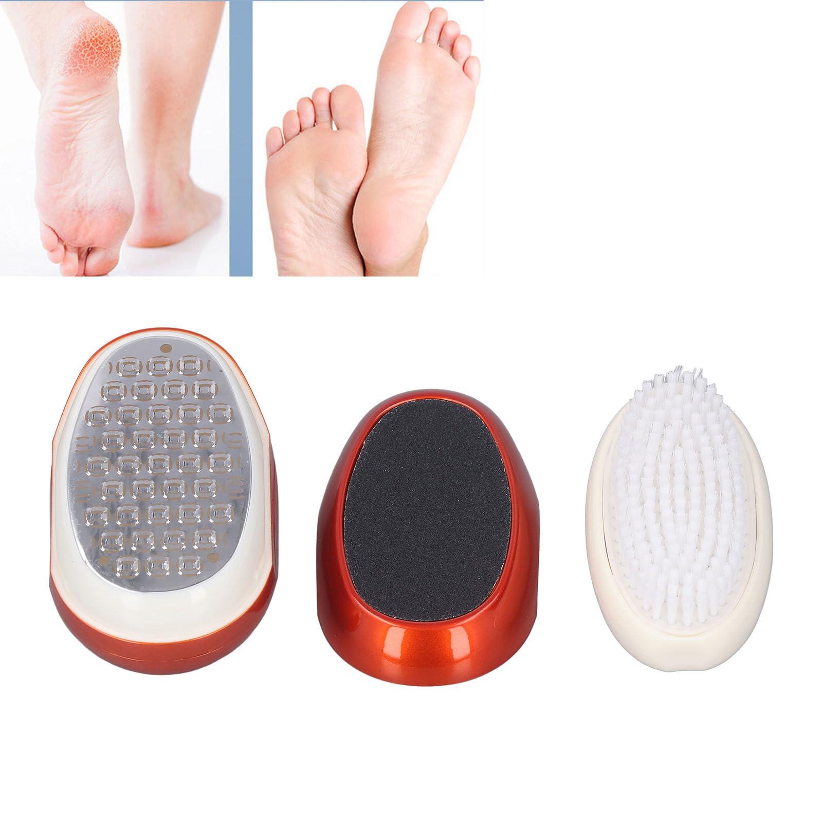 NSXAYIWE 3 in 1 Foot File Callus Remover Scrubber Kit, Stainless Steel Pedicure Tool Foot Scrubber Dead Skin Remover, Foot Sander for Home Spa Use