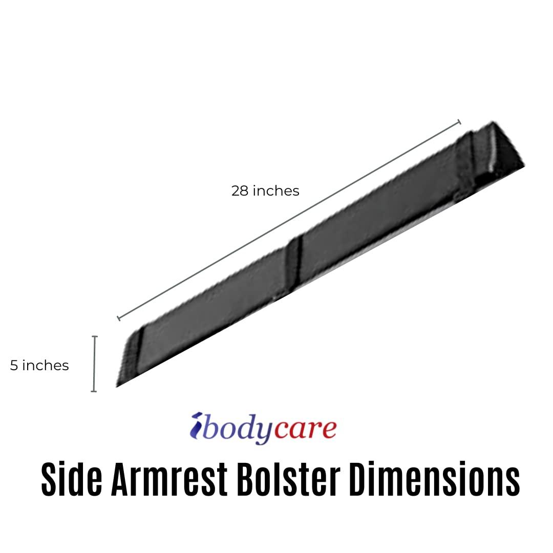 ibodycare XL Side Armrest Bolster Massage Table Extension, Exam Table Extender, Extend The Width of Your Table, Massage Bolster (Black)