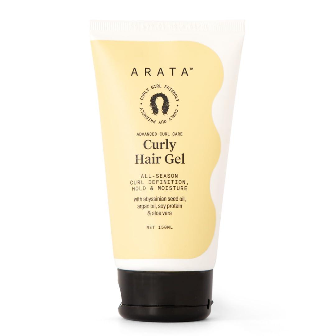 Arata Arata Advanced Curl Care Curly Hair Gel (150 ML) | Abyssinian Seed Oil, Argan Oil, Soy Protein & Aloe Vera | All-Season Curl Definition & Soft, Natural Hold | CG Approved