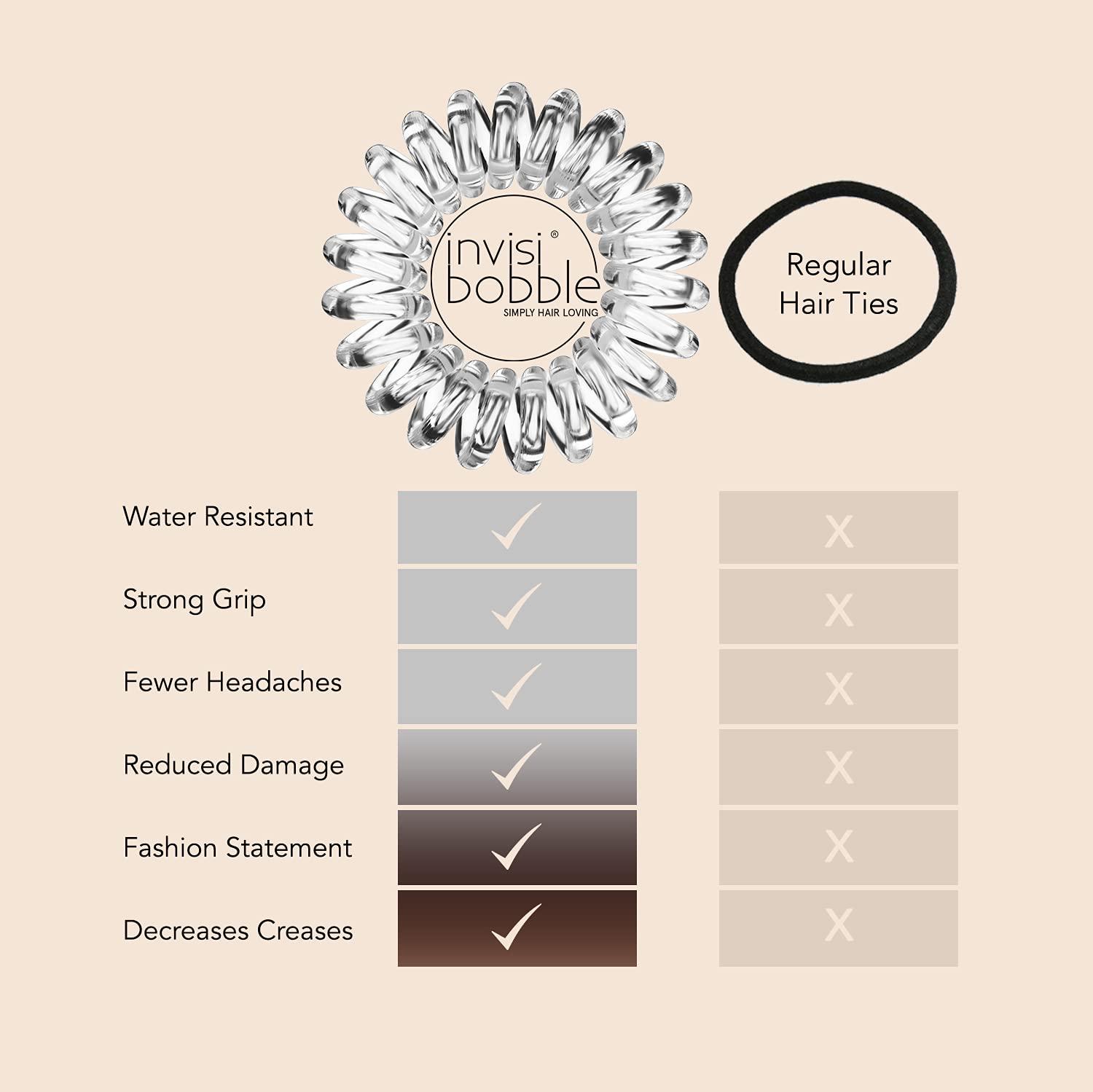 invisibobble invisibobble Original Traceless Spiral Hair Ties - Pack of 8, Crystal Clear and Pretzel Brown - Strong Elastic Grip Coil Accessories for Women - Non Soaking - Gentle for Girls Teens and Thick Hair