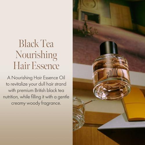 ANILLO Black Tea Nourishing Hair Essence with Green Tea, Protein & Biotin for Nourishment and Shine, Creamy Woody Scent, Paraben-Free (50ml / 1.69 fl. Oz)