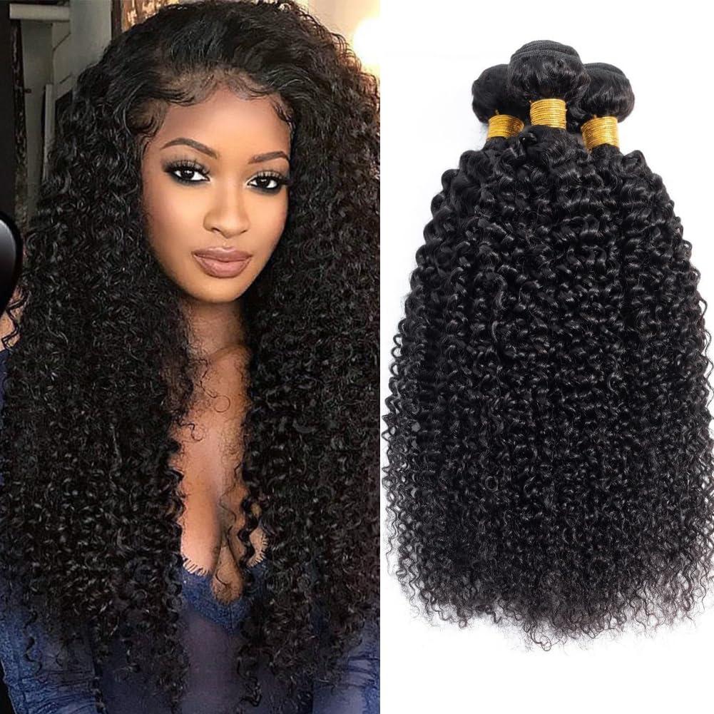 EMOL 4 Bundles 8 10 10 12 Inch Kinky Curly Human Hair Weave