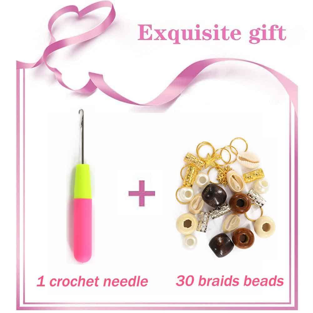 SOKU Pre-stretched Braiding Hair 4 Packs- 24 Inch Ombre Brown Braiding Hair Yaki Straight Prestretched EZ Braids Hot Water Setting Ombre Aurburn Professional Soft Synthetic Hair Extensions