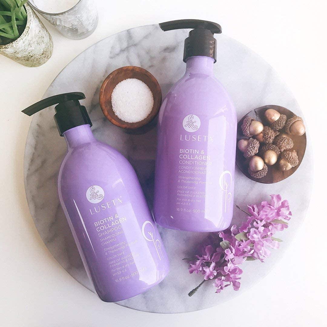 L LUSETA Luseta Biotin & Collagen Hair Growth Set: 16.9oz Shampoo, 16.9oz Conditioner, 3.38oz Serum, and 16.9oz Mask