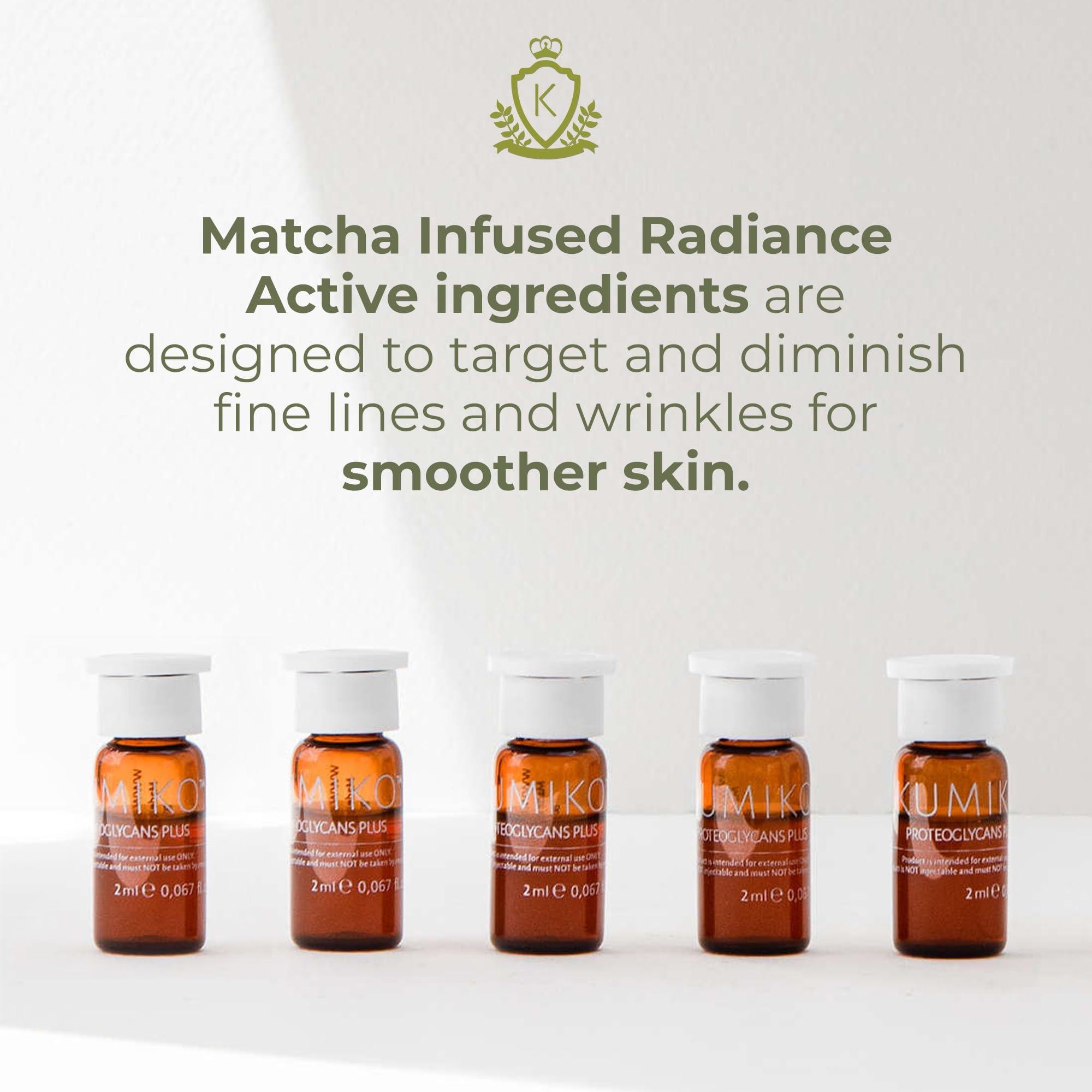 KUMIKO K KUMIKO Ultimate Age Defying Matcha Revitalizing Facial Ampoule for Men and Women - Facial Serum Hydrates & Plumps Skin - Defend, Restore and Rejuvenate All Skin Types with Vitamin C - 15 Vials