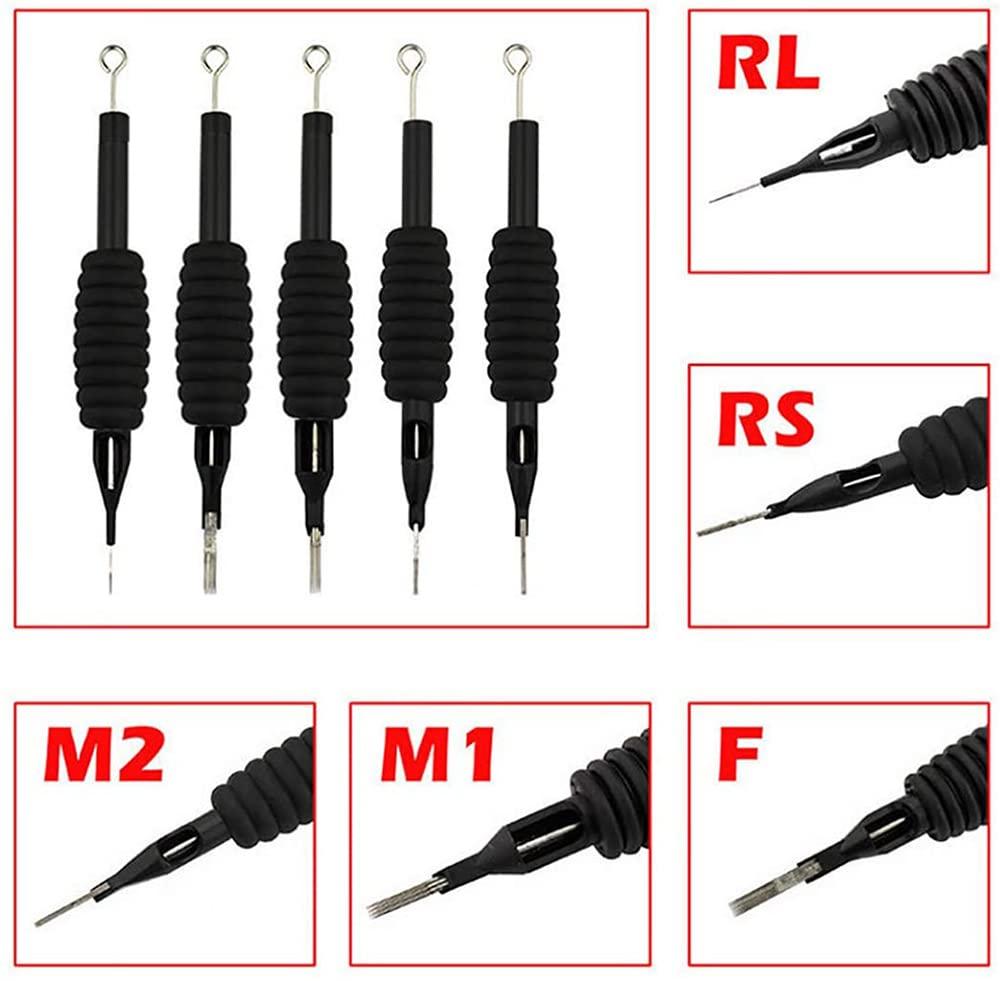 TTOOGO Tattoo Needles And Tubes Combo - 20Pcs Tattoo Needles/25Mm with Disposable Tubes,Different Sizes 3RL 5RL 7RL 9RL 5RS 7RS 9RS 5M1 7M1 9M1 for Tattoo Machines Tattoo Kit Tattoo Supplies,15F