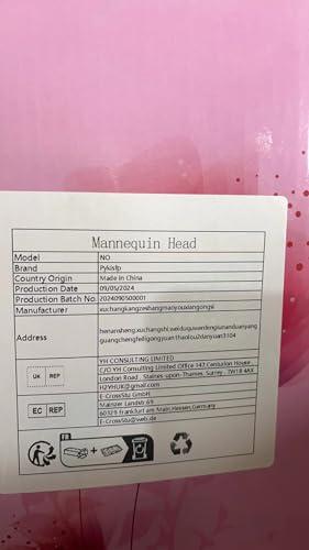 Pykisfp Mannequin Head with 60% Real Hair, Hairdresser Practice Training Head Cosmetology Manikin Doll Head with 9 Tools and Desktop Stand, Air Cushion Comb,Makeup On (Brown)