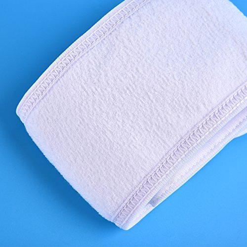EBOOT eBoot 2 Pieces Spa Headband Makeup Headbands Facial Terry Cloth Headband Stretch Yoga Sport Towel Headband (White)