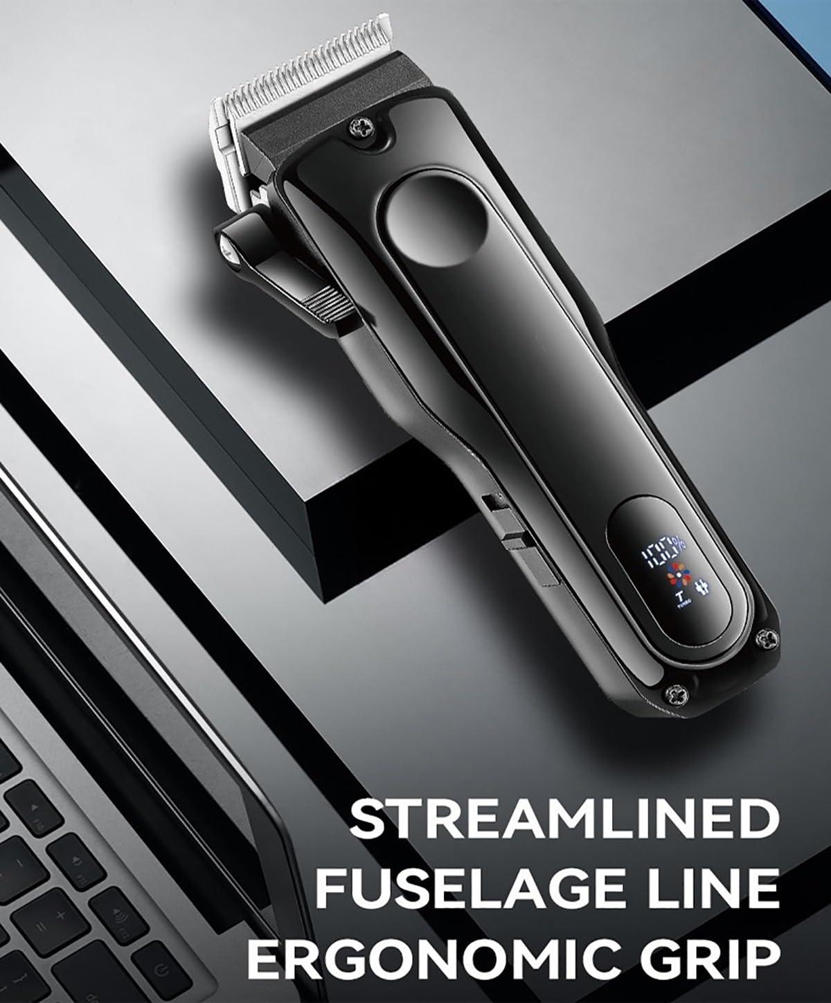 toothgeneric toothgeneric Hair Cutting Tool, Metal Men\'s Professional Hair Trimmer Electric Beard & Hair Clipper Rechargeable Hair Cutter Machine Haircut