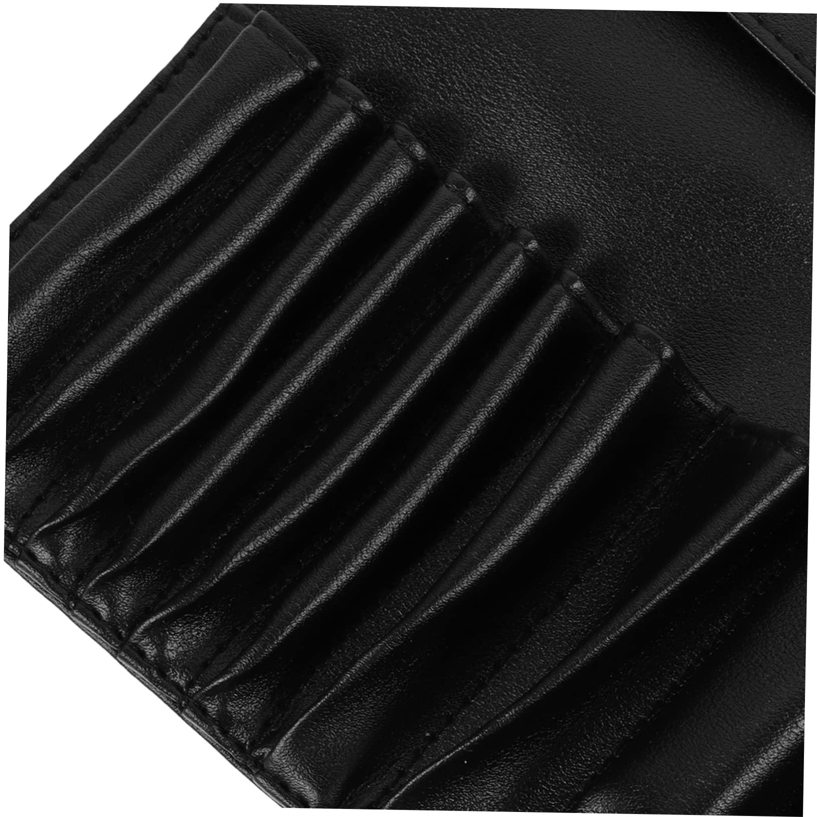 FOMIYES FOMIYES Roll up Make up Brush Case 18-piece Pu Leather Black Travel Makeup Brush Holder