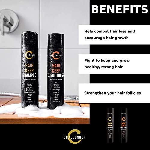 Challenger Challenger Men's Hair Keep Shampoo & Conditioner, 2X 10 Oz Bottles | Hair Growth Combo | DHT Blockers| w/Baicapil, Capixil, Rejuvasoft, HairSpa | Caffeine, Biotin, Argan Oil, Coconut Oil & more!