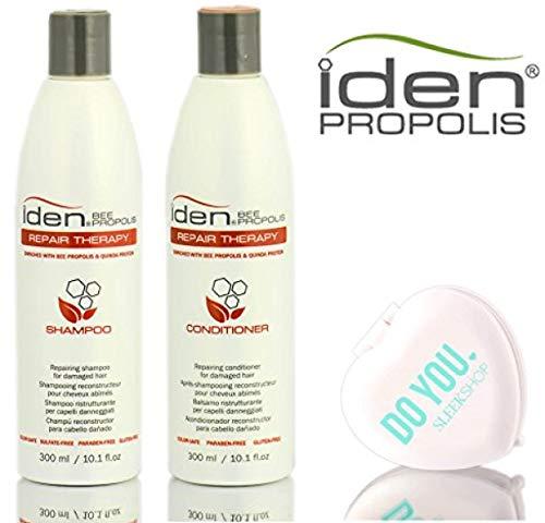 Iden Bee Propolis Iden Bee Propolis REPAIR THERAPY Shampoo & Conditioner DUO Set (with Sleek Compact Mirror) (10.1 oz / 300 ml - DUO Kit)