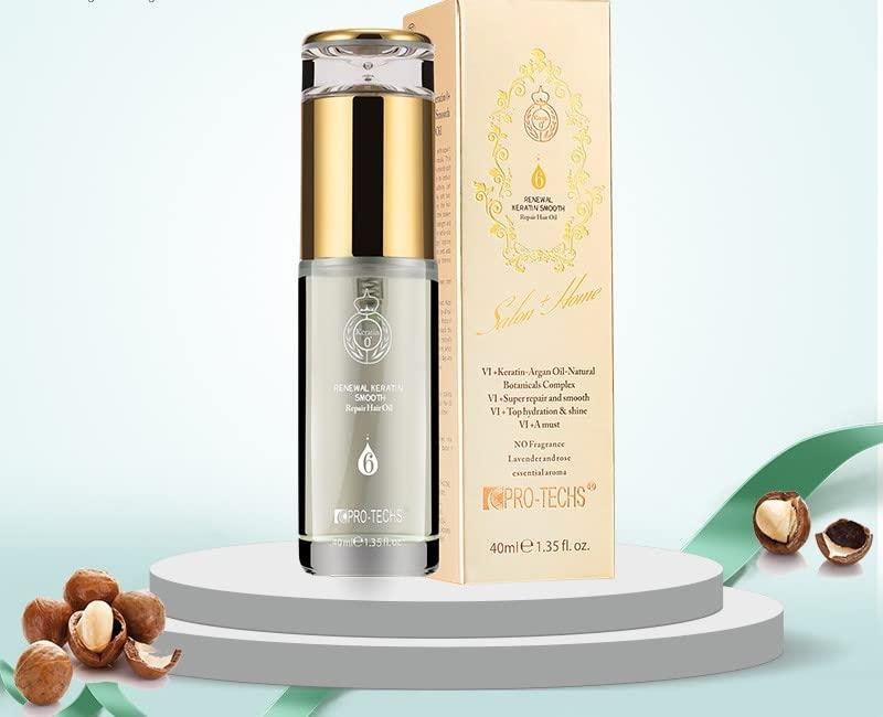 PRO-TECHS Pro-Techs Renewal Keratin-Argan Oil- Botanical Complex +Vitamin A Super Repair Hair Oil for Dry, Damaged Hair- Leave-in Formula- Lightweight- Breakage Reducer