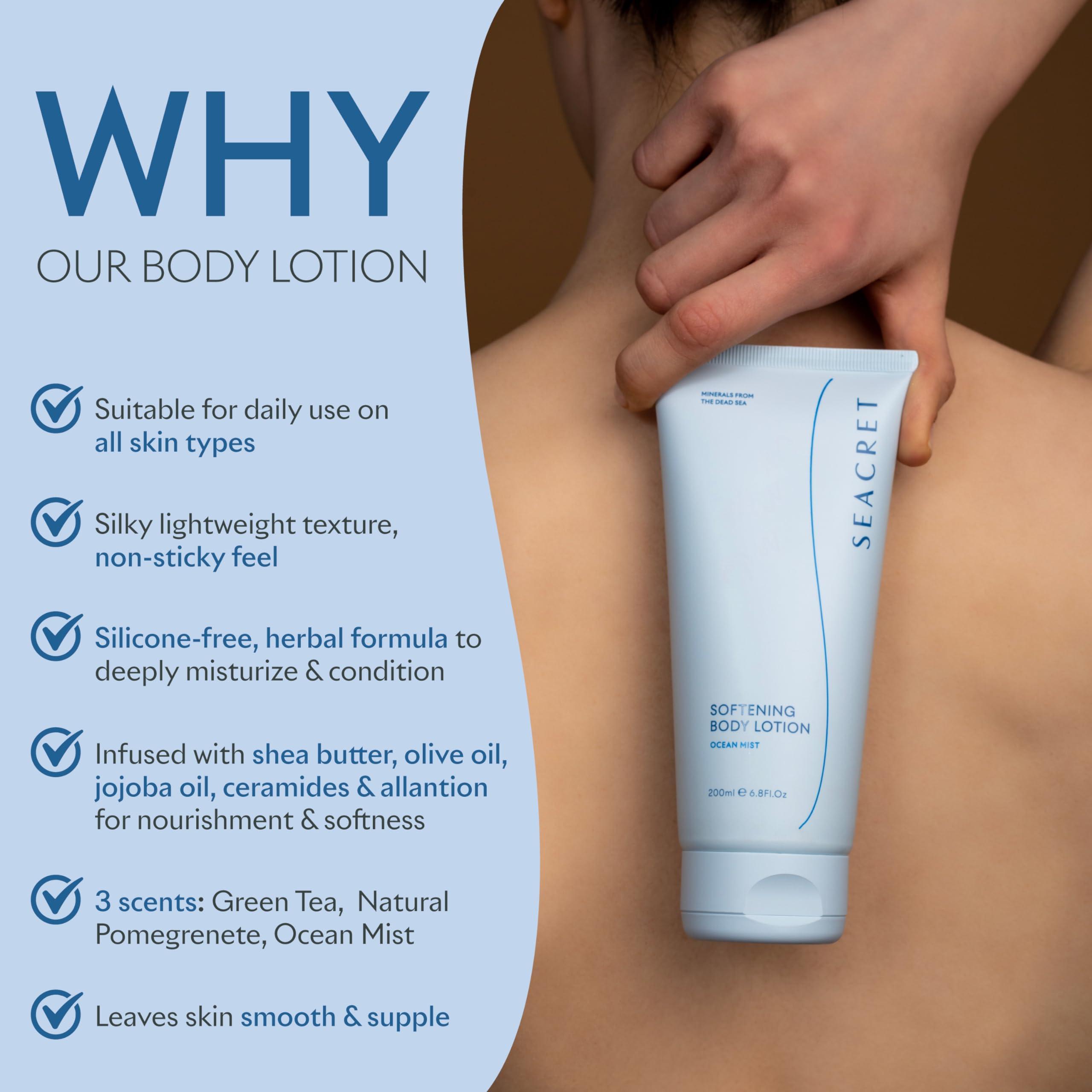 SEACRET SEACRET OCEAN MIST BODY LOTION: Daily Moisturizing Lotion with Dead Sea Minerals, Chamomile, Avocado Oil, Aloe Vera, Vitamin A & E for All Skin Types, 6.8 Oz