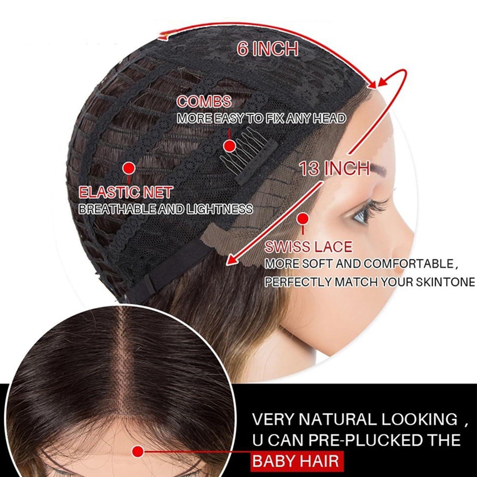 ZBYXPP ZBYXPP Long Wavy Front Lace Wig, Women 30\" Super Long Water Wavy Curly Synthetic Wigs for Daily Use