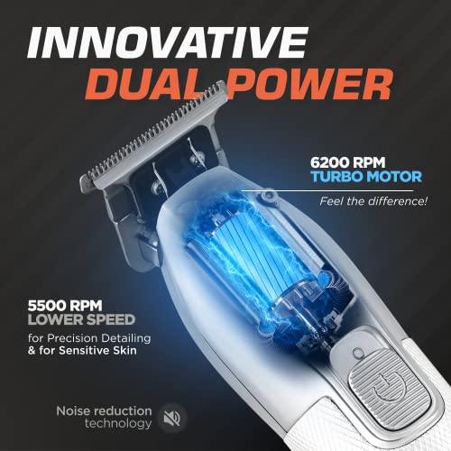 Fagaci Fagaci Hair Clippers for Men and Round Brush for Blow Out Set, Barber Clippers for Hair Cutting, Cordless Hair Clippers and Trimmers Set, Maquina de Cortar Cabello, Round Brush for Blow Drying