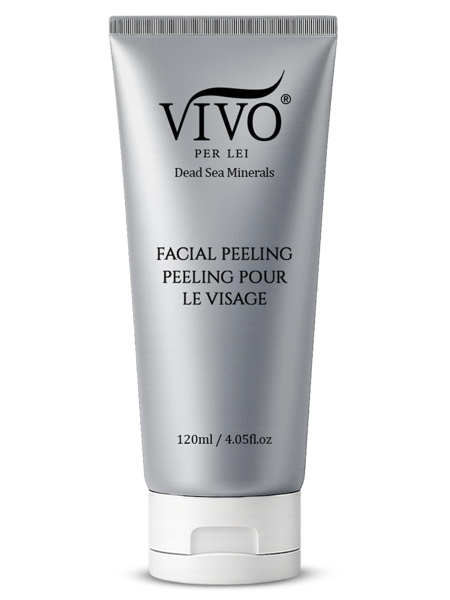Vivo Per Lei Vivo Per Lei Facial Peeling Gel - Contains Dead Sea Minerals and Nut Shell Powder - Gentle Face Exfoliator Scrub and Blackhead Remover - Peel Your Skin to a Fresher You - 3.4 Fl. Oz.