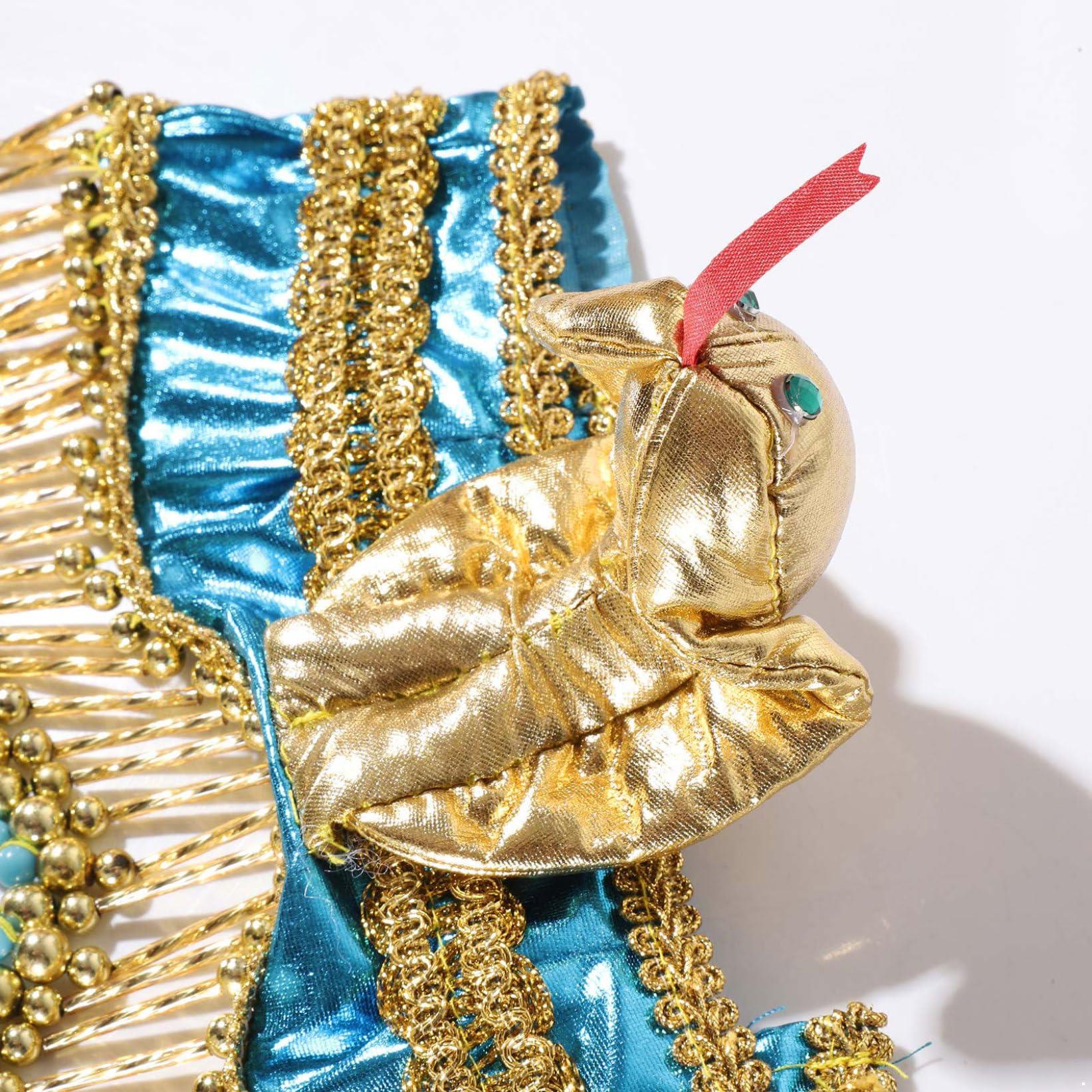 Zaldita Zaldita Women\'s Egyptian Costume Accessory Headband Snake Beaded Headpiece for Women Girls Gold B One Size