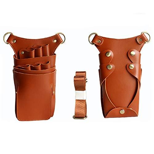 boshiho Scissor Holster Pouch,Boshiho PU Leather Salon Barber Hairdressing Scissors Holster Detachable Hair Stylist Tools Bag Comb Shear Holster with Waist Shoulder Belt (Brown3)