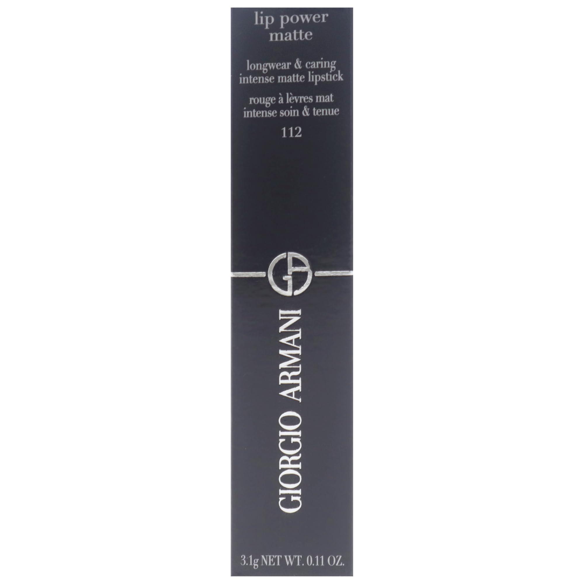 GIORGIO ARMANI Giorgio Armani Lip Power Long-Lasting Matte Lipstick - 112 Stylish for Women - 0.11 oz Lipstick