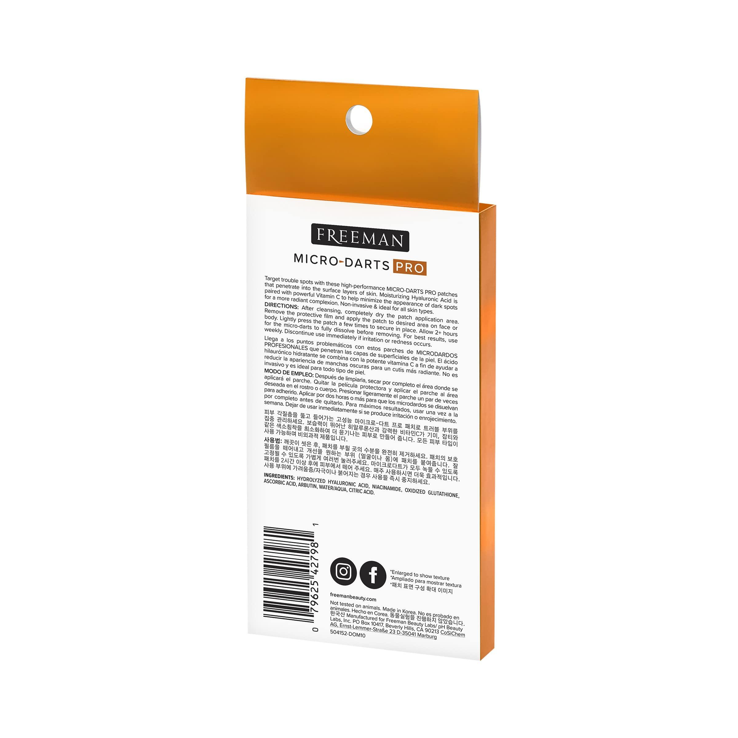 Freeman Freeman Micro-Darts Pro - Dark Spot Patches, Post Pimple Brightening Skincare Patch, Hydrating & Brightening, Vitamin C, Invisible & Non-Invasive Skin Treatment, Get Glowing Skin, 1 Count