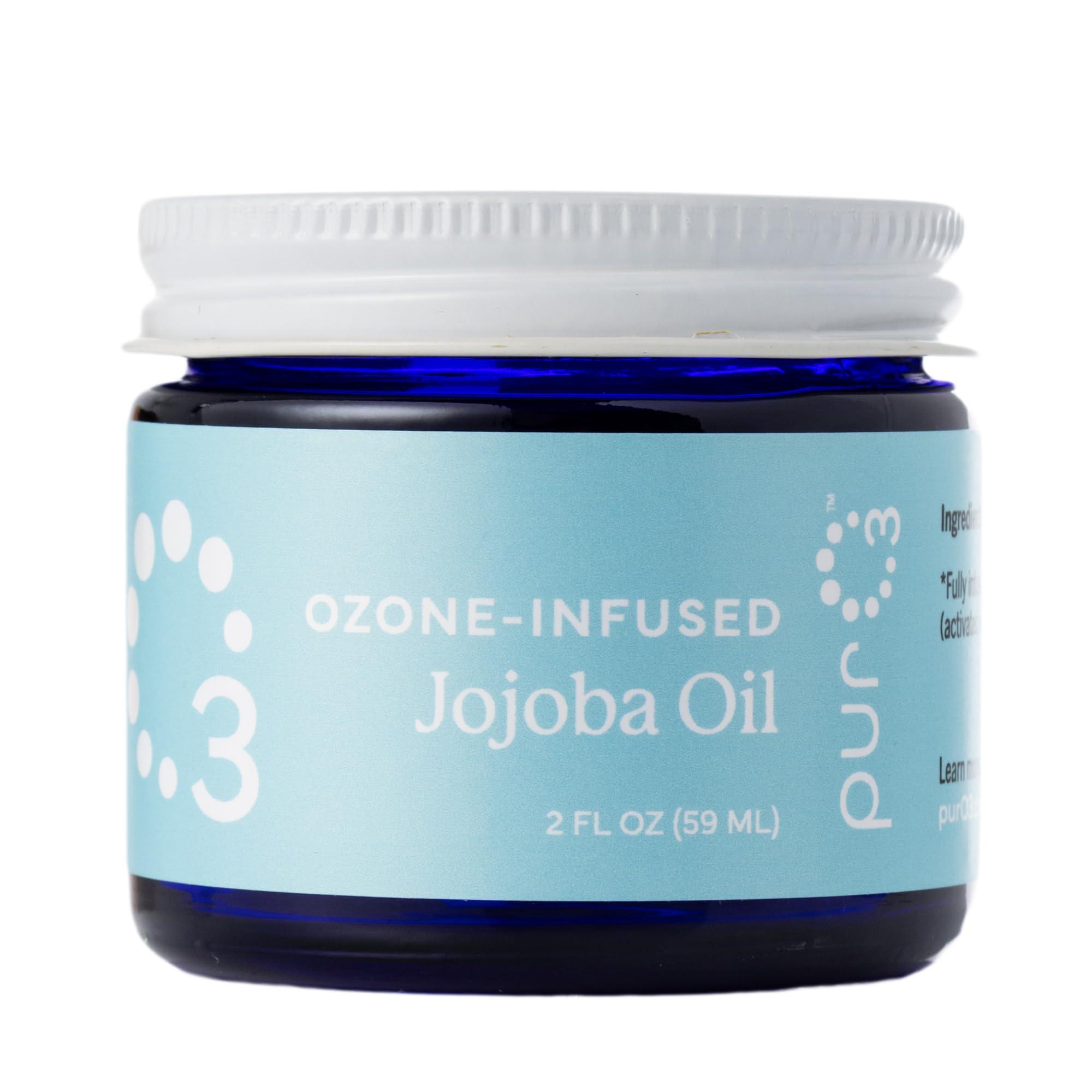 Pur O3 Pur O3 Fully Ozonated Jojoba Oil - Pure, Natural, Organic Ozonated Oil - Jojoba Oil Skin Care from Jojoba Ozonated, Oxygenated Jojoba Oil - Ozone Oil in a Glass Jar, 2 oz