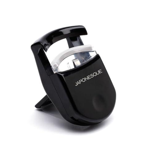 JAPONESQUE JAPONESQUE Travel Eyelash Curler, Black - Plastic Eyelash Curlers for Travel Makeup, Go Curl Lash Curler with Bonus Replacement Lash Pad - 1 Pack